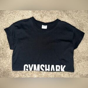 Gymshark Cropped Teeshirt Black White Logo Size Small